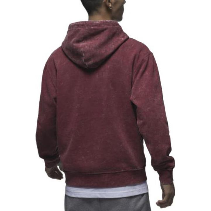 Jordan Logo Print Washed Knit Hoodie Men Tops Cherrywood-Red DR3088-680