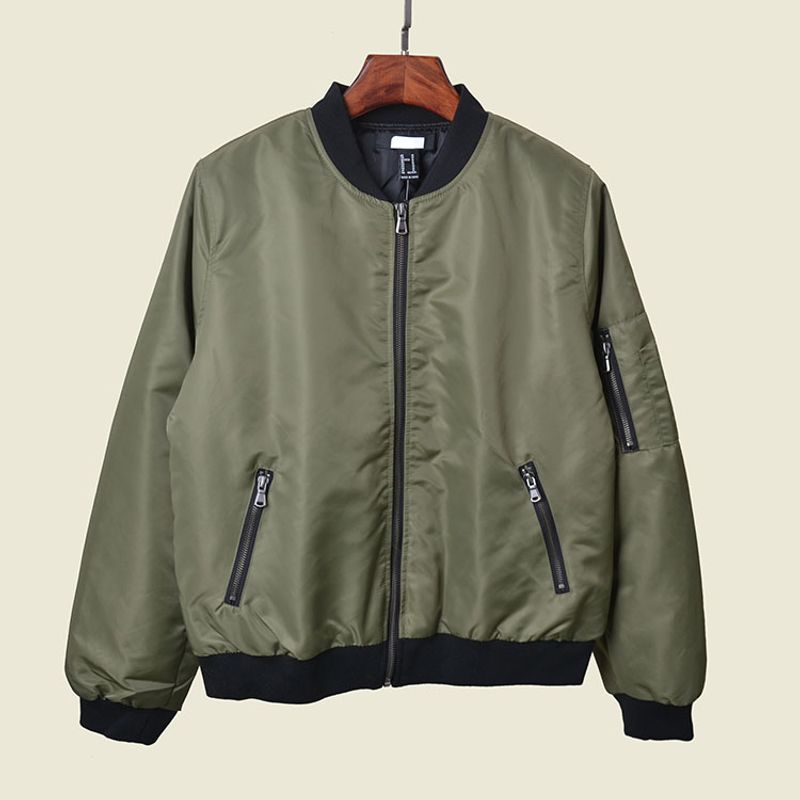 

Оригинальный заказ внешней торговли Классическое сочетание цветов Модная женская бейсбольная форма Зимняя теплотехнологичная верхняя одежда Куртка Внешняя одежда Летный костюм внешней торговли Army Green S