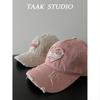 Denim Baseball Cap With Embroidered Letters For Casual Streetwear And Sun Protection