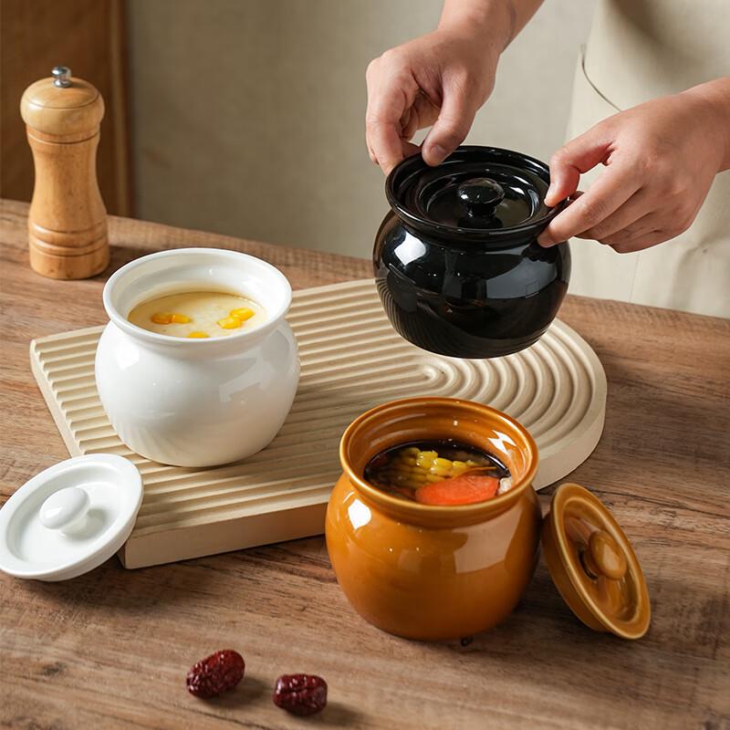 Ceramic Retro Double Boiler Stew Pot