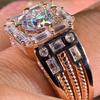 Weiya Luxury Zircon & Silver Diamond Wedding Ring for Men & Women