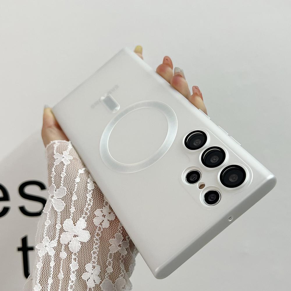 Magnetic Luxury Wireless Charge For Magsafe Case For Samsung Galaxy S25 S24 S23 S 25 Ultra Plus Shockproof Soft Silicone Cover