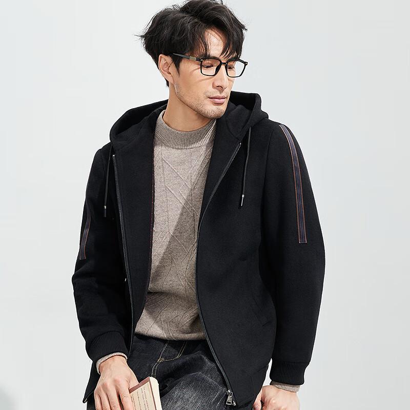 

FAPAI Men s Merino Wool Blend Hooded Zip-Up Jacket 2XL 54