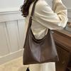 Simple Style Faux Leather Tote Bag for Women Large Capacity Bucket Shoulder Handbag