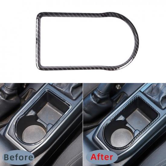 ABS Carbon fiber Rear Water Cup Holder Cover Trim For Toyota Tacoma 2016-