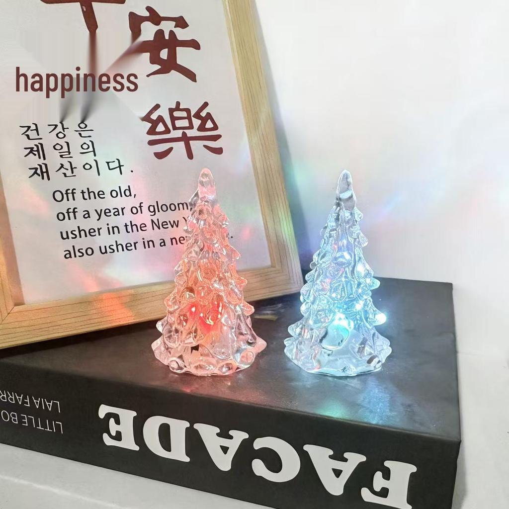 Seven-Color LED Acrylic Christmas Tree Ornament - Heartfelt Gift and Desktop Decoration