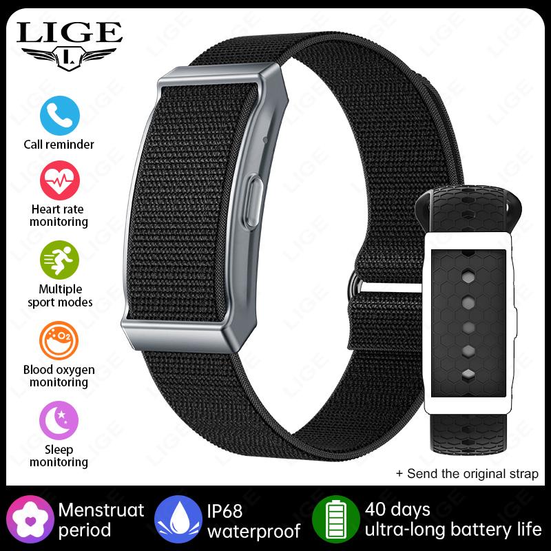 LIGE s New Smart Bracelet Women s Health Monitoring Smart Bracelet Men s Outdoor Sports Smart Watch чёрный