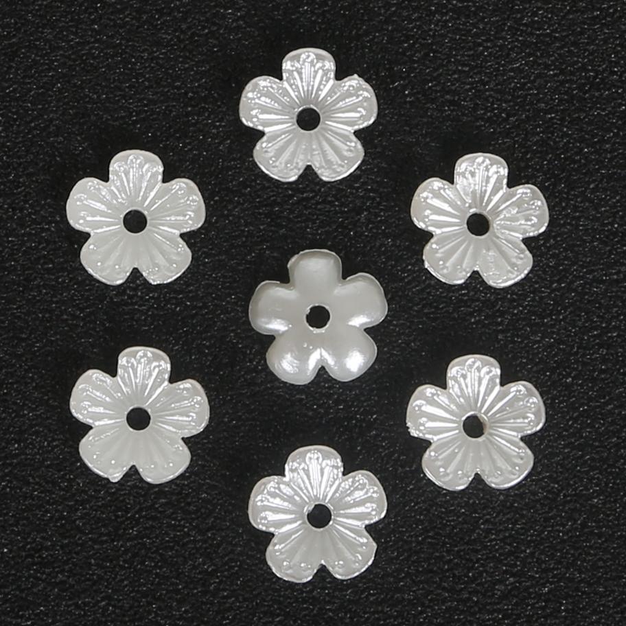 

50-100 шт./пакет, имитация пластика, АБС-пластик, жемчужные бусины цвета слоновой кости, бусины в форме цветка для скрапбукинга, сделай сам, изготовление ювелирных изделий, аксессуары для рукоделия ручной работы 11MM 100Pcs