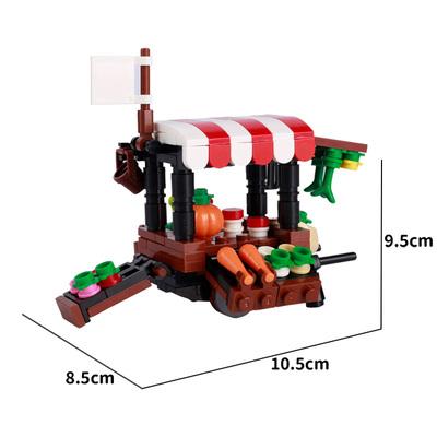 MOC Notice Board Building Block Set Bee Farm Fountain Bonfire Stove Medieval Town Street View Water Wall Bridge Road Sign Brick Toy