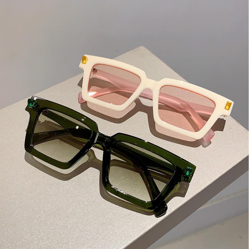 Classic Punk Pink Square Sunglasses Women For Men Luxury Brand Designer Trend Sun Glasses Fashion Vintage Hip Hop Driving Shades