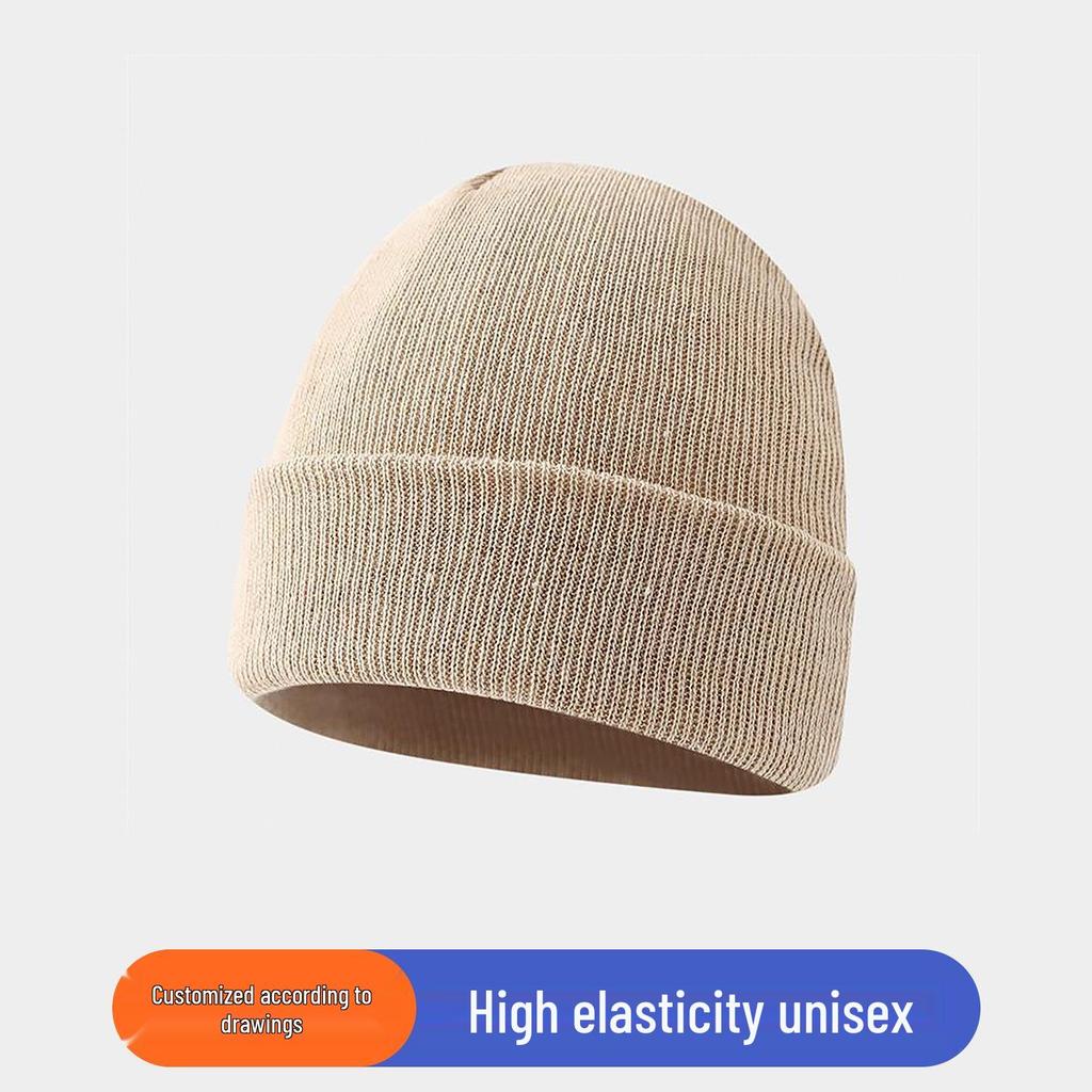 Personalized Logo Winter Beanie - Custom Embroidery Knit Hat, Warm Autumn Gift, Solid Color