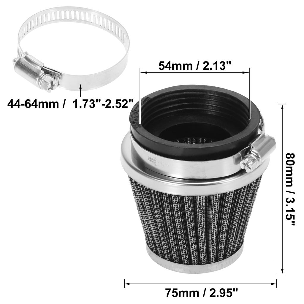 Motoforti Motorcycle 35/39/42/44/48/50/52/54mm Air Filter Cleaner Round Tapered Replacement For 50cc 70cc 90cc 110cc 125cc