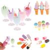 5pcs Miniature Dollhouse Adorable Resin Milkshake Juice Candy Sugar ice Cream Pretend Enjoy Food designed for Pretend Enjoy Kitchen Decor Playthings