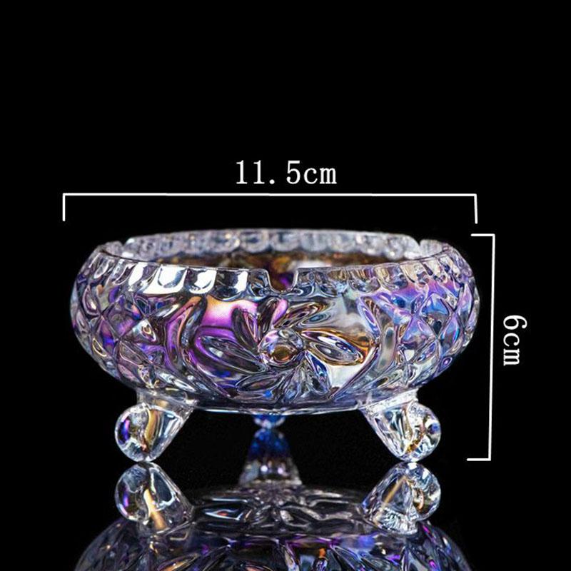 Home Crystal Glass Ashtray Fashionable and Creative Personality Living Room, Bedroom Coffee Table Office Ashtray
