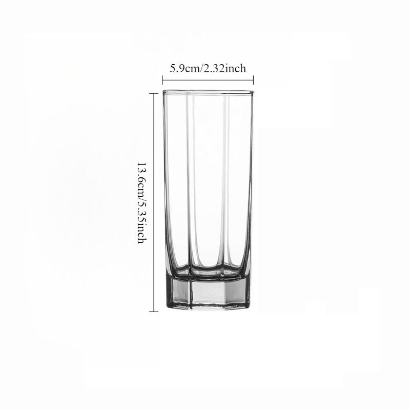 220ml/260ml Octagonal Glass Cups Creative Thick Bottom Glass Cups Iced Coffee Mugs Bar Exquisite Cocktail Glass Bar Glassware 1pcs