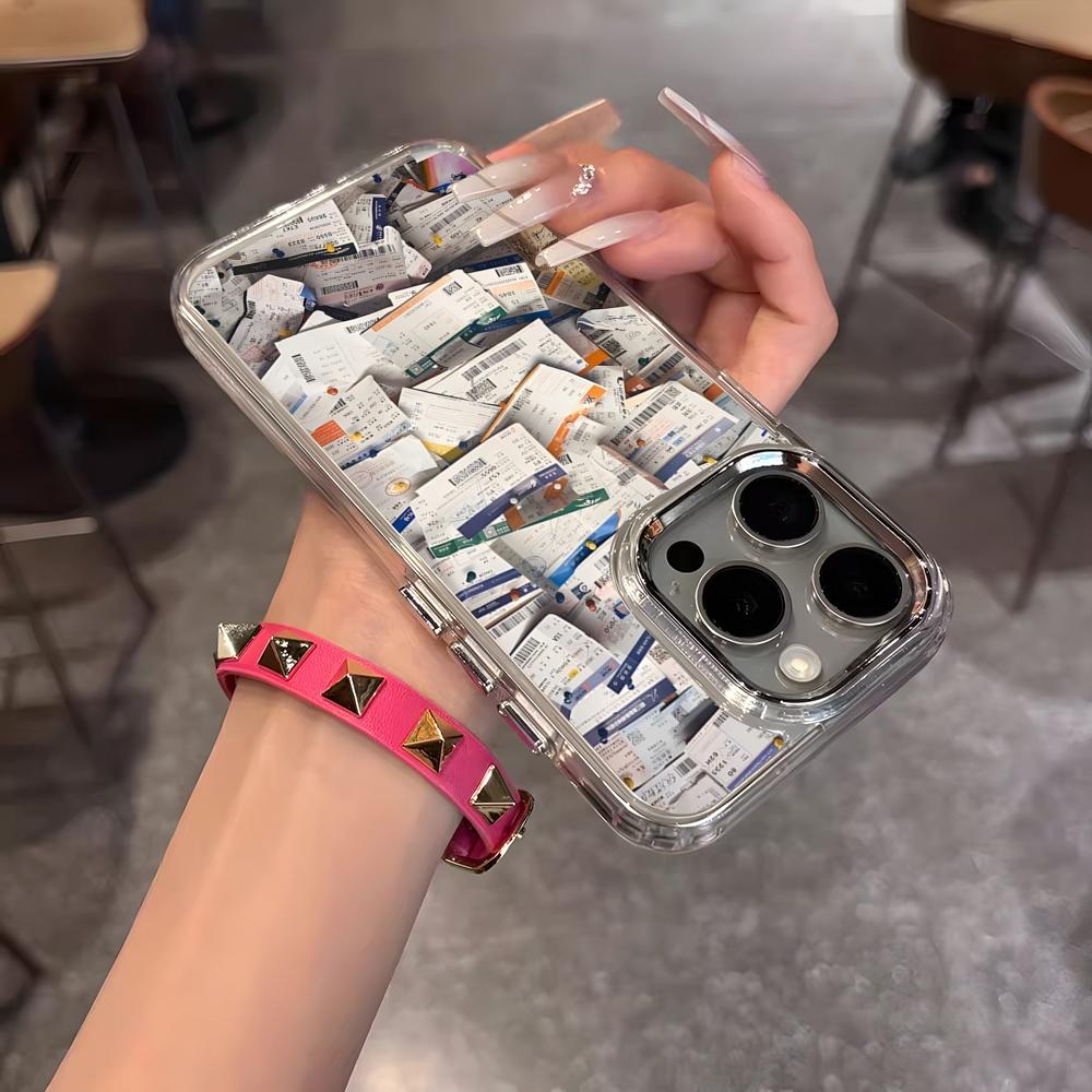 Plane Fight Ticket Phone Case For IPhone 17 Air 16 15 14 13 12 11 Pro Pro Max Plus Transparent Soft Cover