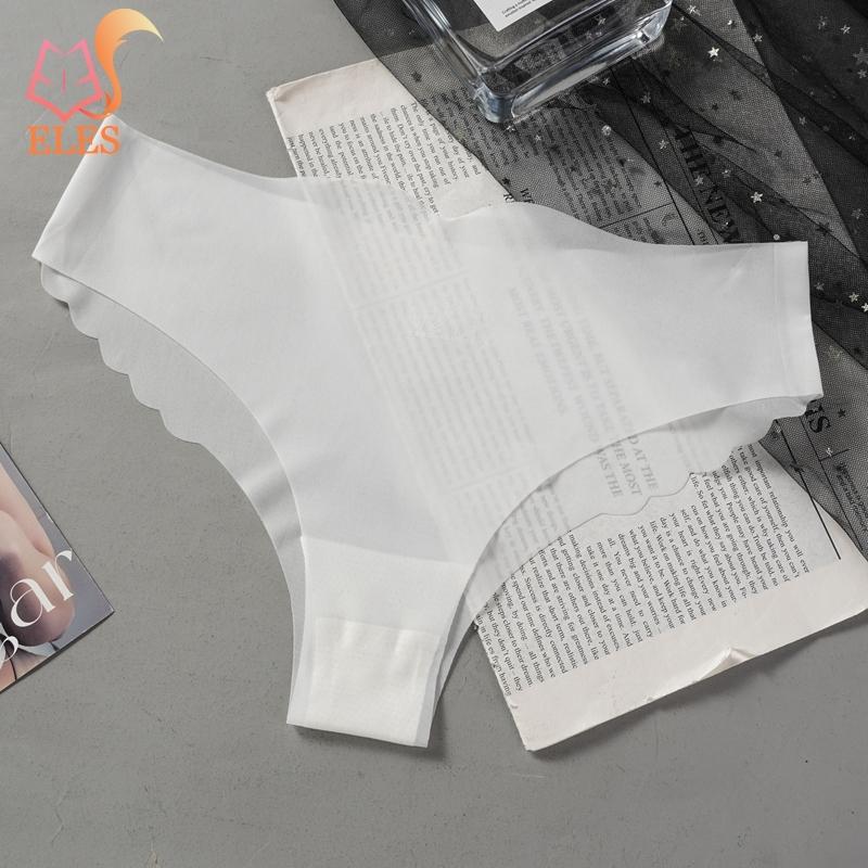 

Летние сексуальные трусики из чистого шелка с волнистым краем и Т-образным вырезом, женские легкие прозрачные трусики с низкой талией M белый
