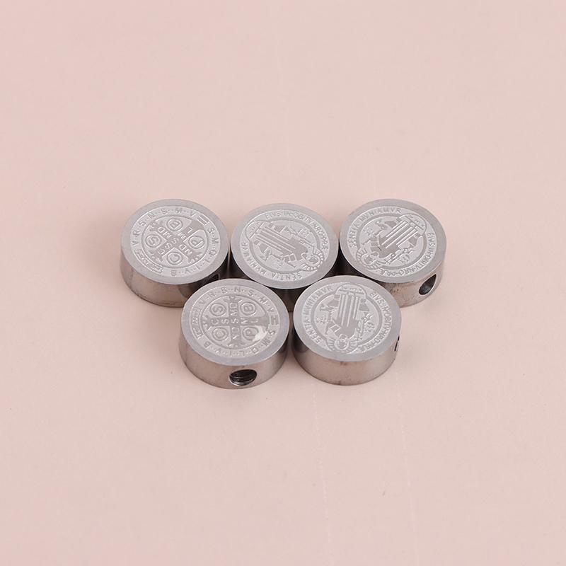 

{Summer2} 5Pcs Stainless Steel 8mm Cross Jesus Loose Beads Spacer Beads Bulk For Necklace Bracelet Making DIY Jewelry Accessorie серебряный