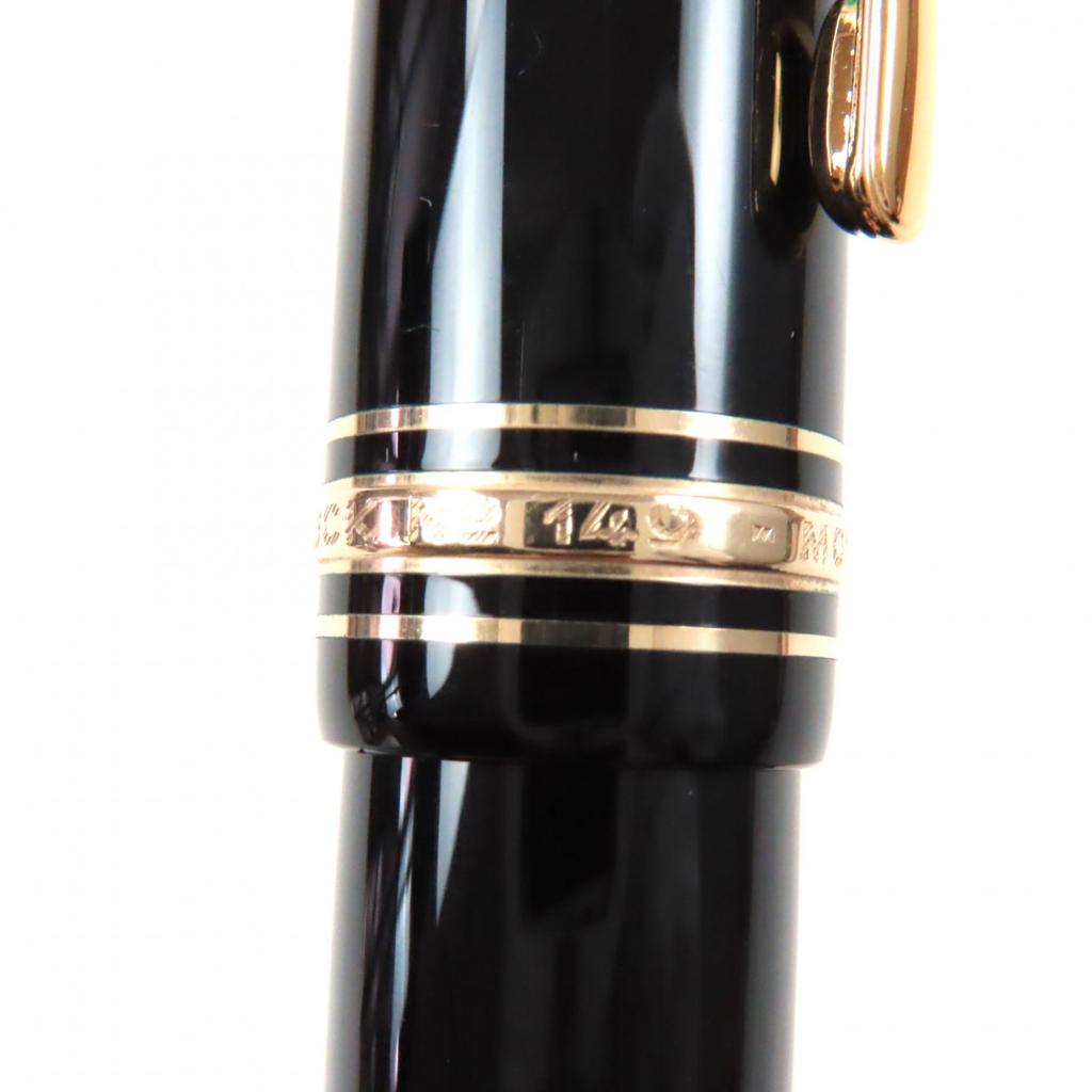 Great MONTBLANC fountain pen Meisterstck 149 white star Black gold 14K mens Used