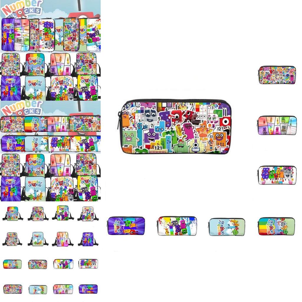 Sac à Dos Double Épaule et Bandoulière Numberblocks Avec Trousse Parfait Cadeau Pour Anniversaires