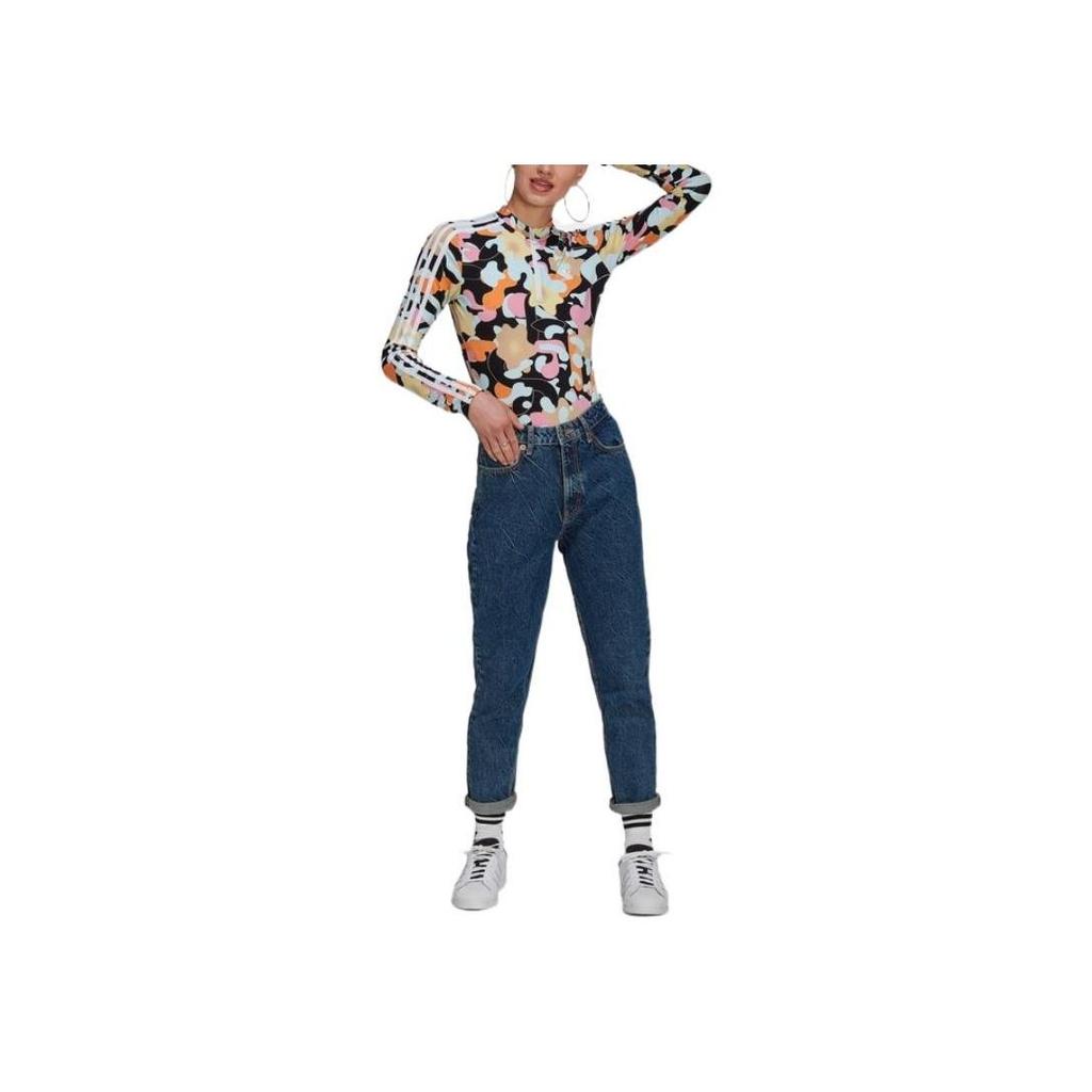adidas Originals Allover Print Long Sleeve Bodysuit Multicolor Women HT3774