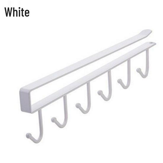 Wrought Iron Punch-Free Hanging Rack with Multifunctional Hooks for Under-Cabinet or Wardrobe Storage.