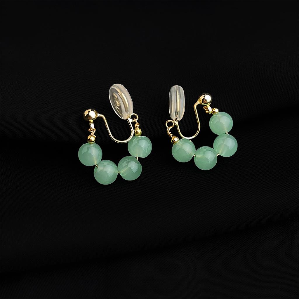 18K Gold Plated Clip-on Enamel Flower Earrings - Non-Pierced, High Color Retention