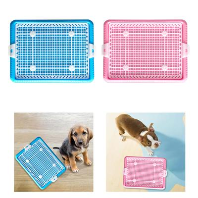 Dog Potty Tray Toilet Indoor Anti Slip Easy To Clean with Secure Latch Removable Mesh Training Tray for Small Dogs