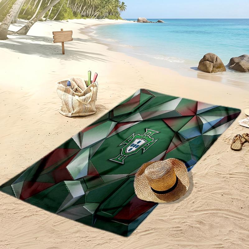 Asciugamano da Spiaggia Stampa Calcio Portogallo Asciugatura Rapida Super Assorbente Morbido Asciugamano da Bagno per Nuoto Spiaggia Viaggio Souvenir Regalo