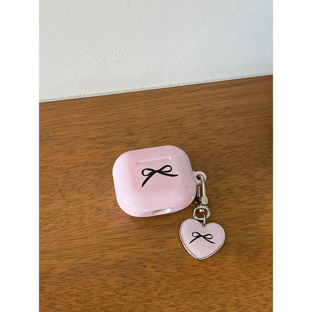 Allthesamestudio Schleifenherz Epoxid Schlüsselanhänger (Rosa)