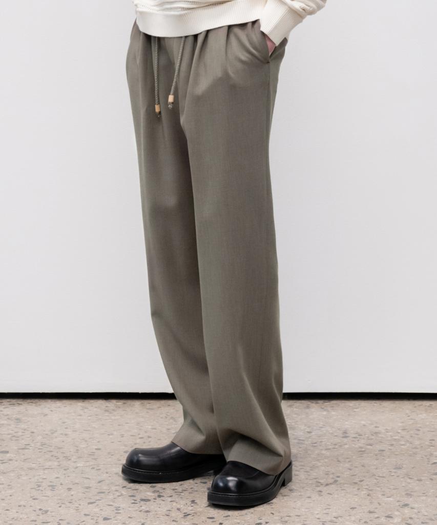 MINAV Supreme Three-Puck Elastic Waist Wide Pants [Martini Olive]