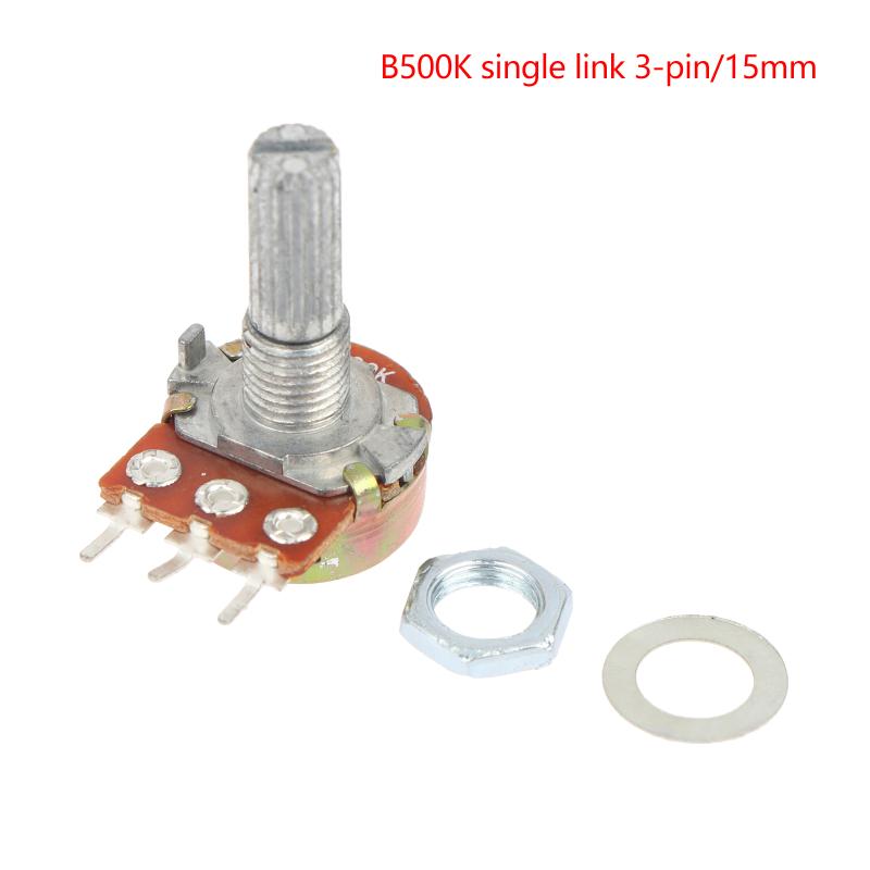 10Pcs Wh148 Single Potentiometer B 1K-500K 15Mm/20Mm Shaft Adjustable Resistor Stable Control Electronic Diy Circuit Parts