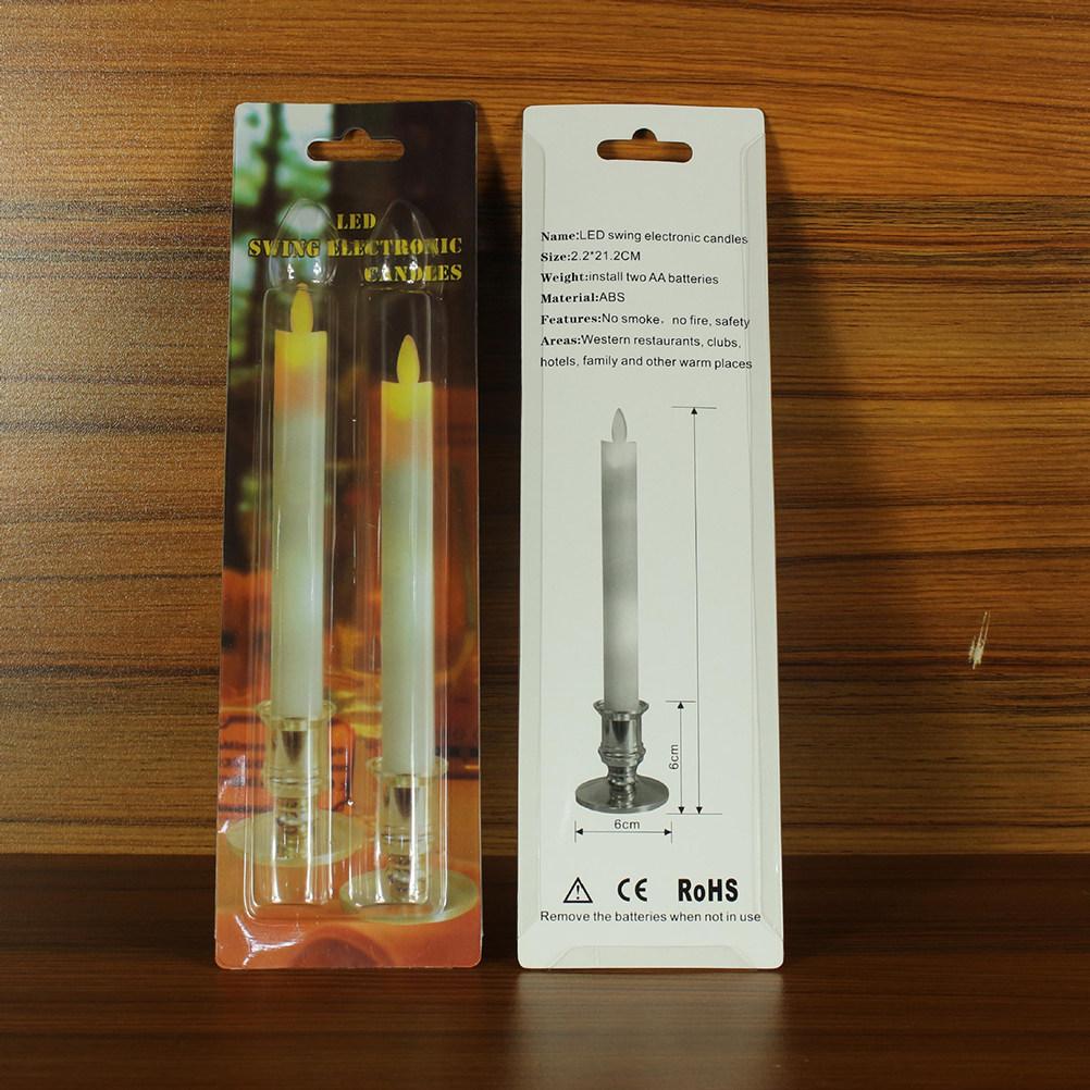 2Pcs LED Flameless Flickering Taper Candles with Remote Timer Suction Cup Holder Realistic Electric Lights for Home