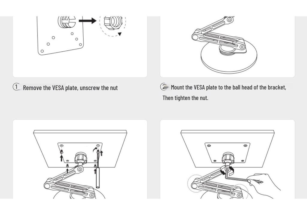 Portable Monitor Stand for 19" Displays, Adjustable with Multi-Axis Rotation and Weighted Base