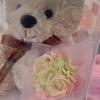 [USED] Teddy Bear Stuffed Animal Interior Preserved Flower Gift Celebration