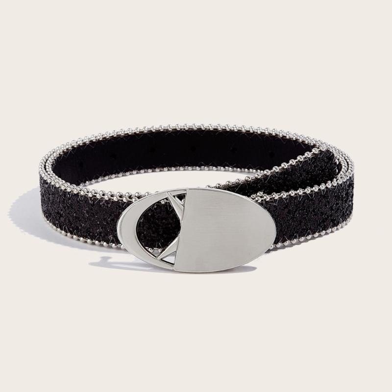 Modern Women Jeans Belt Round Buckle Punk Belt Impressive Style for Beach