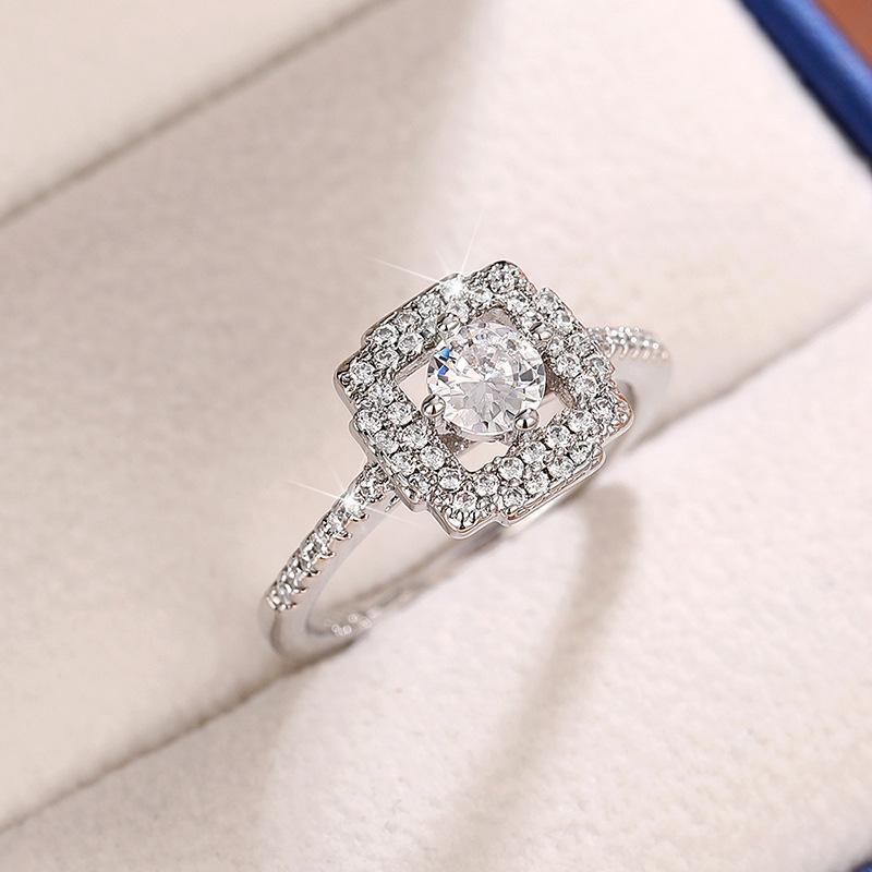 

Классическое кольцо Lindon из медного сплава с цирконием, женские ювелирные изделия, свадебный подарок для вечеринки 10 серебряный