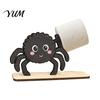 Halloween Party Supplies 2Pcs Paper Towel Holder, Cartoon Animal Tabletop Roll Dispenser, Wooden Stable Wood Tissue Support Stand for Kitchen Bathroom
