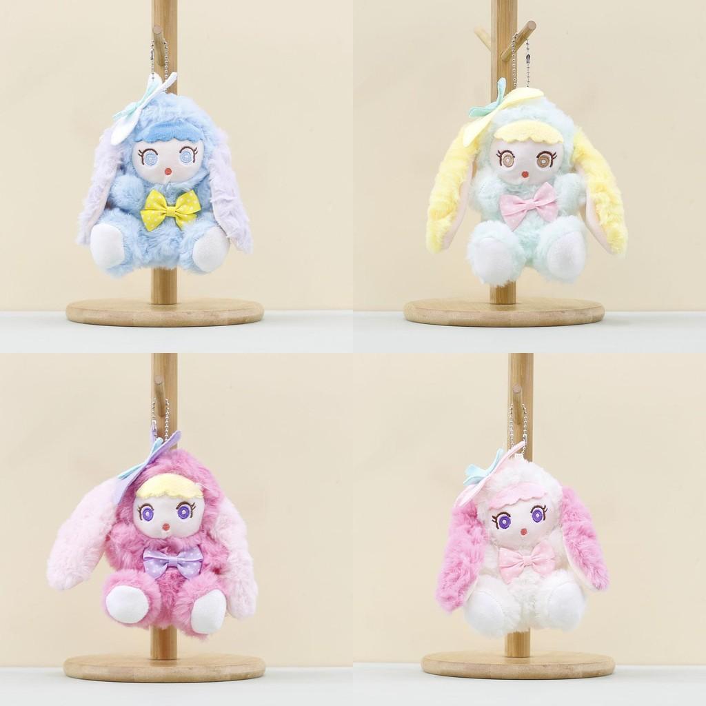 Turn Into Baby Rabbit Plush Keychain Toy Cartoon Doll Backpack Gifts Pendant