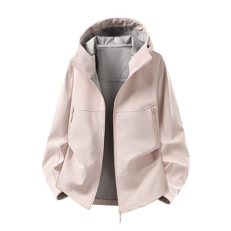 Men Spring Autumn Outdoor Climbing Windproof Waterproof Softshell Jacket Hooded Running Sportswear Coat