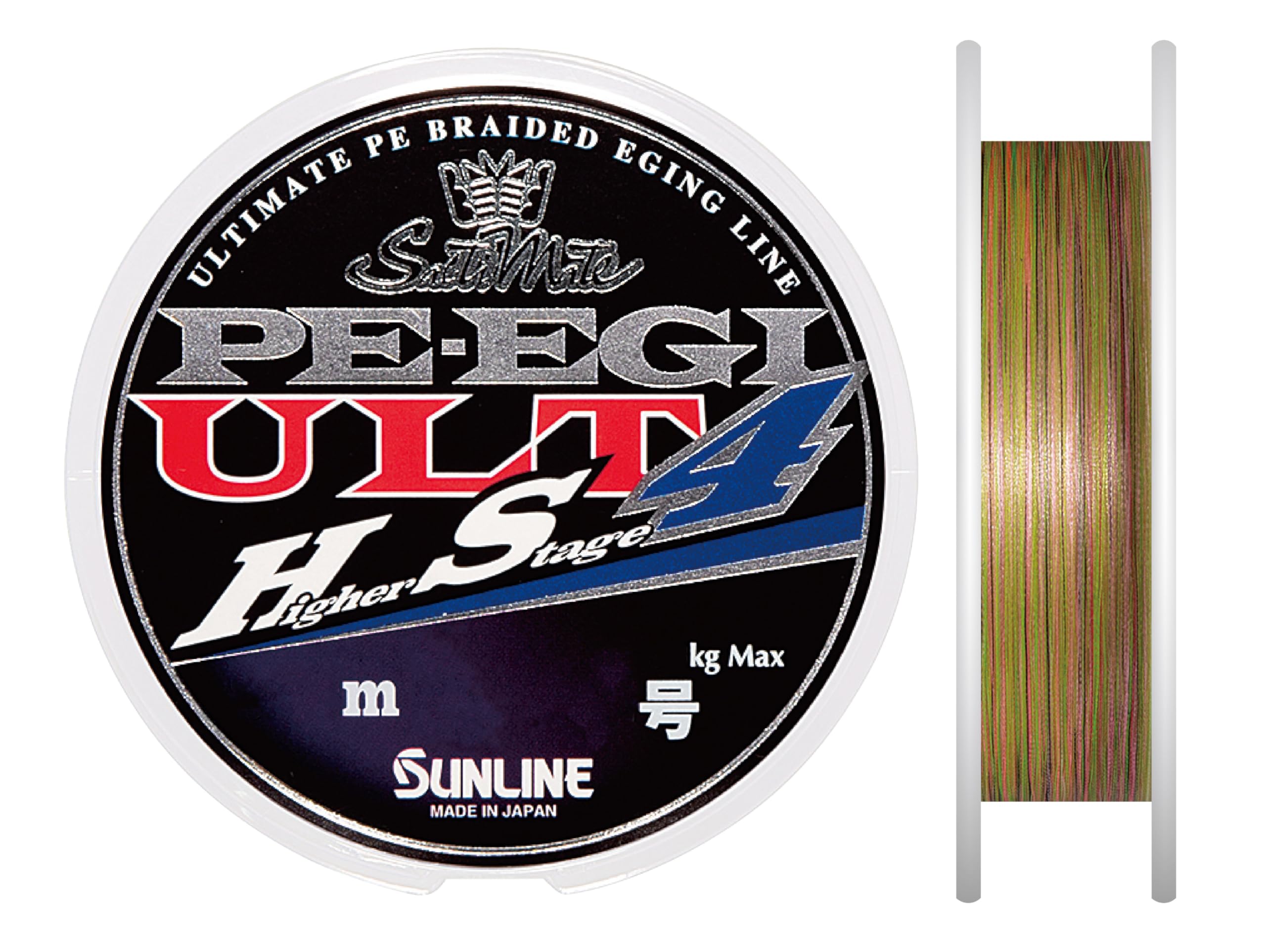 SUNLINE Saltimate PE Egi ULT HS4 PE Line 180m 4 strands Green 1.2 9.2kg White/Pink/Light