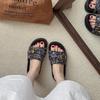 Thick-soled casual women's summer wear one-word drag 2025 new fashion stepping on shit feeling seaside beach sandals cool slippers