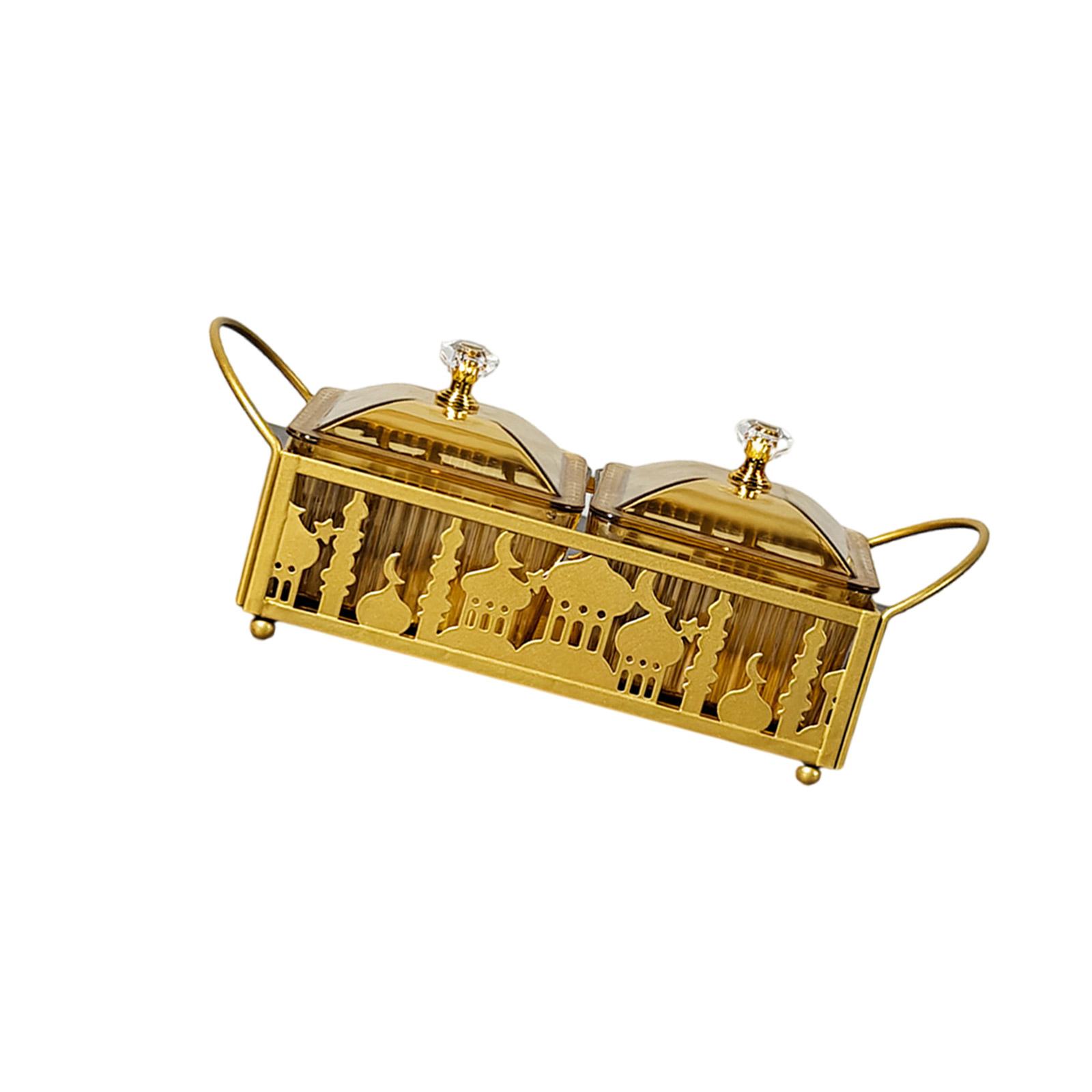 

Поднос для десертов на Рамадан, украшение для праздника, настольный ящик для хранения закусок, золотое сервировочное блюдо, принадлежности для мусульманских вечеринок 1