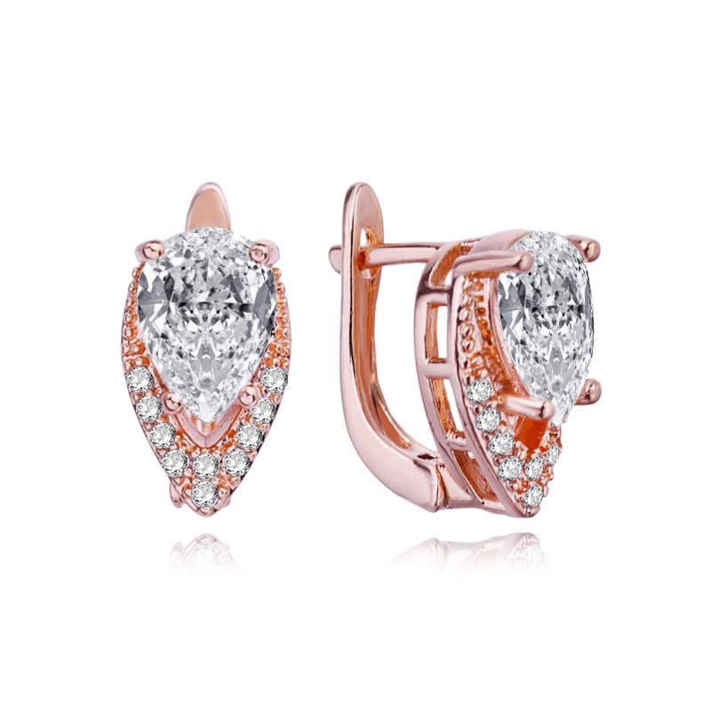 

Серьги-клипсы MINTHA, модные модные украшения, серьги-гвоздики с кубическим цирконием для женщин, серьги цвета розового золота A