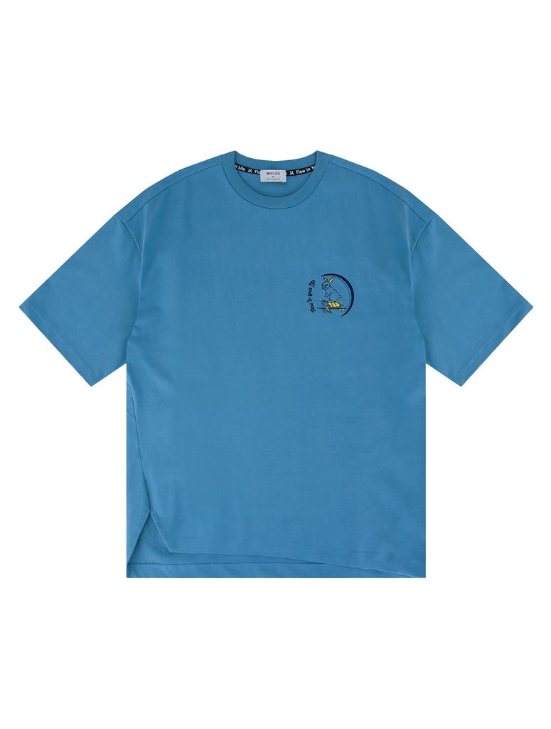 MOFLOS Rabbit Turtle Surfing T-Shirt Blue