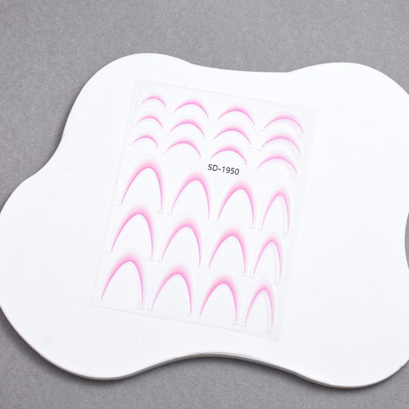 Gradient French Nail Art Stickers - Crescent Smile & Arc Decals