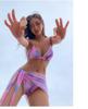 Europäisch-Amerikanisches Tie-Dye Bikini & Rock Dreiteiler Set