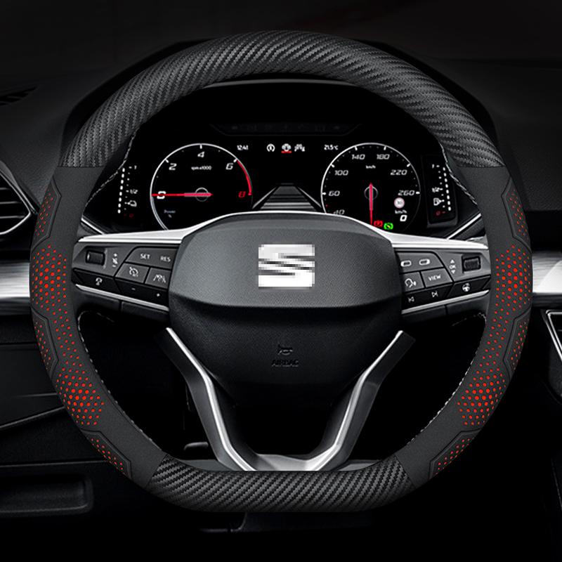 Pro SEAT Leon Ibiza FR 2 Ateca Arona Exeo Arosa Tarraco Mii Potah volantu auta z uhlíkových vláken a semišové kůže Autopříslušenství