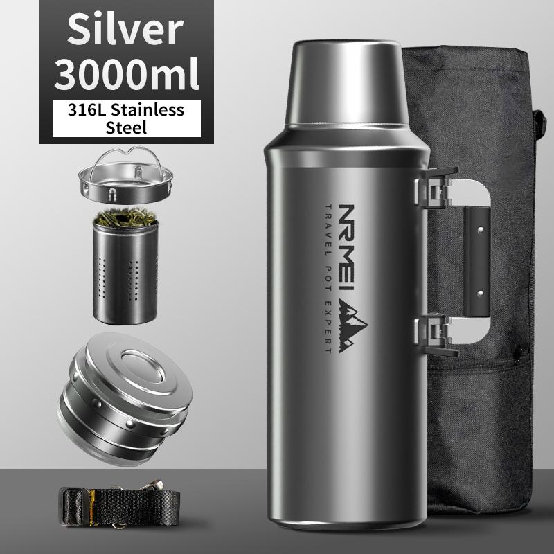 

Stainless Steel Thermos Bottle, Vacuum Flask, Large Capacity, Outdoor Portable Thermal Jug, Insulated Water Bottle, 3.0L, 4.0L 3000-40000ml