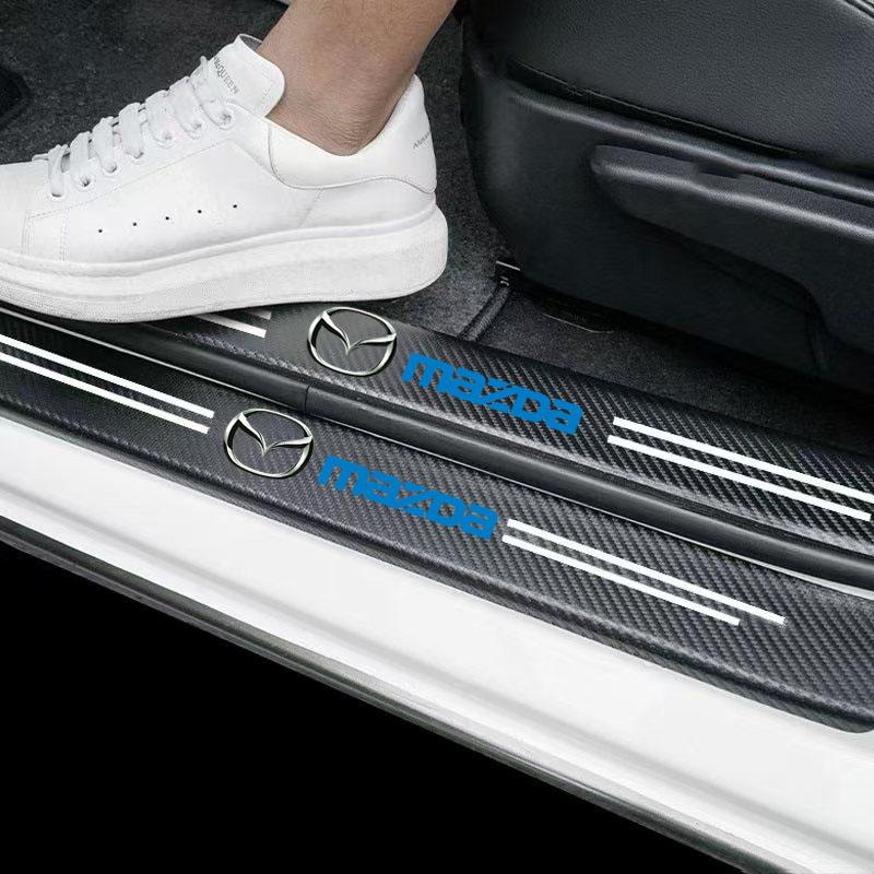 Carbon Fiber Car Trunk Bumper Protective Sticker for Mazda 3 bk bl bj bn 323 Axela Atenza CX-3 CX-4 CX5 CX-7 CX-9 Accessories FF1